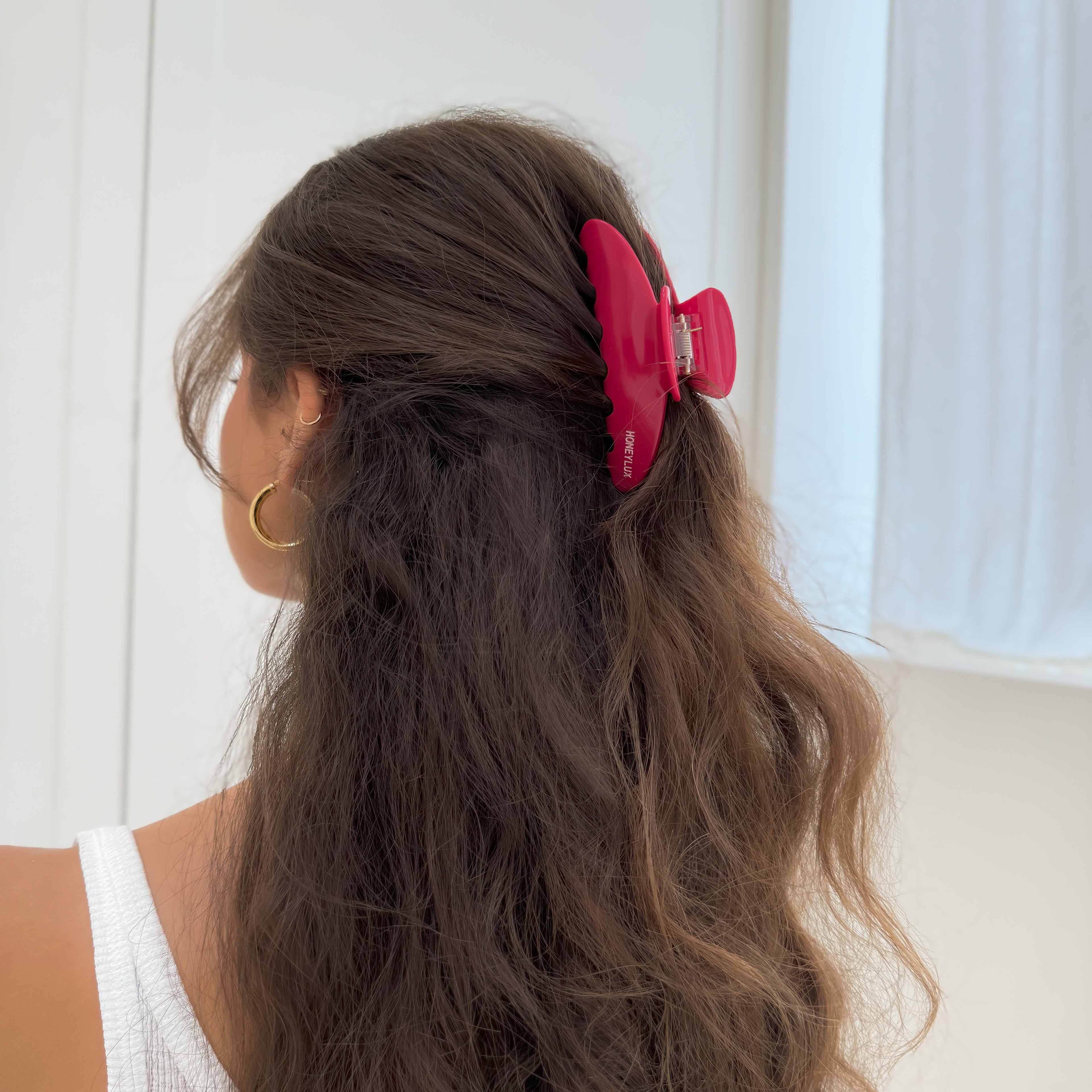 Ecofriendly Acetate Round Claw - Fuchsia