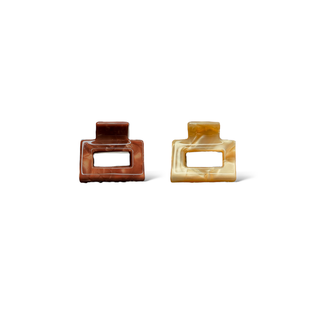 Ecofriendly Acetate Mini Square Claws - Mocha Set