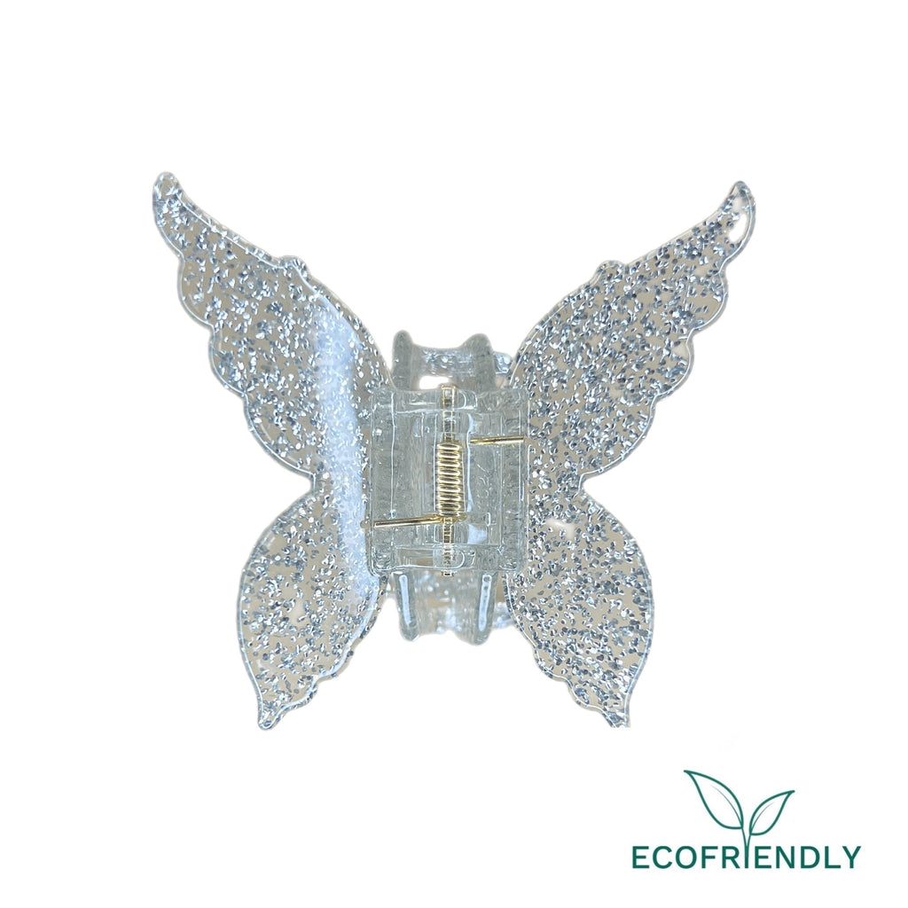 Ecofriendly Acetate Butterfly Claw - Silver