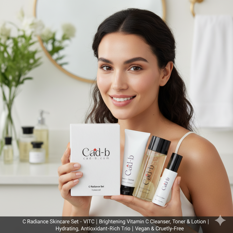 C Radiance Skincare Set - VITC | Brightening Vitamin C Cleanser, Toner & Lotion | Hydrating, Antioxidant-Rich Trio | Vegan & Cruelty-Free